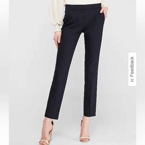 Express Columnist Plaid Houndstooth Boot Cut Ankle Pants Slacks Business Trouser - Picture 3 of 13